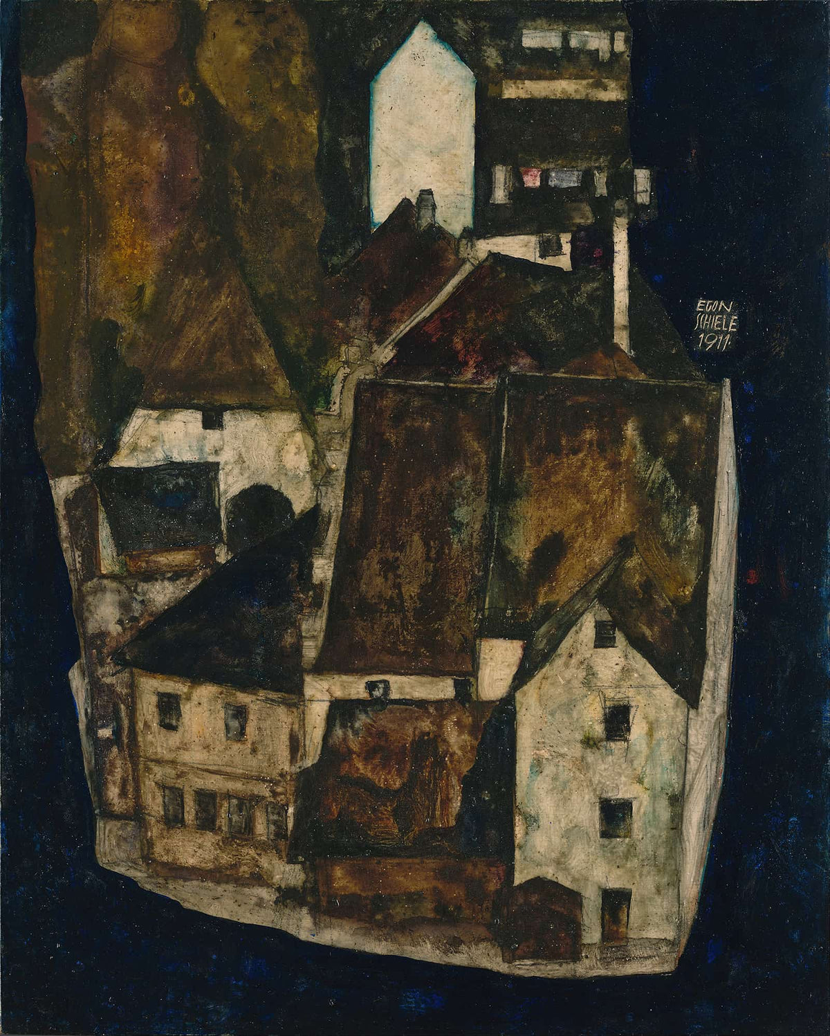 Dead City Iii City On The Blue River Iii by Egon Schiele