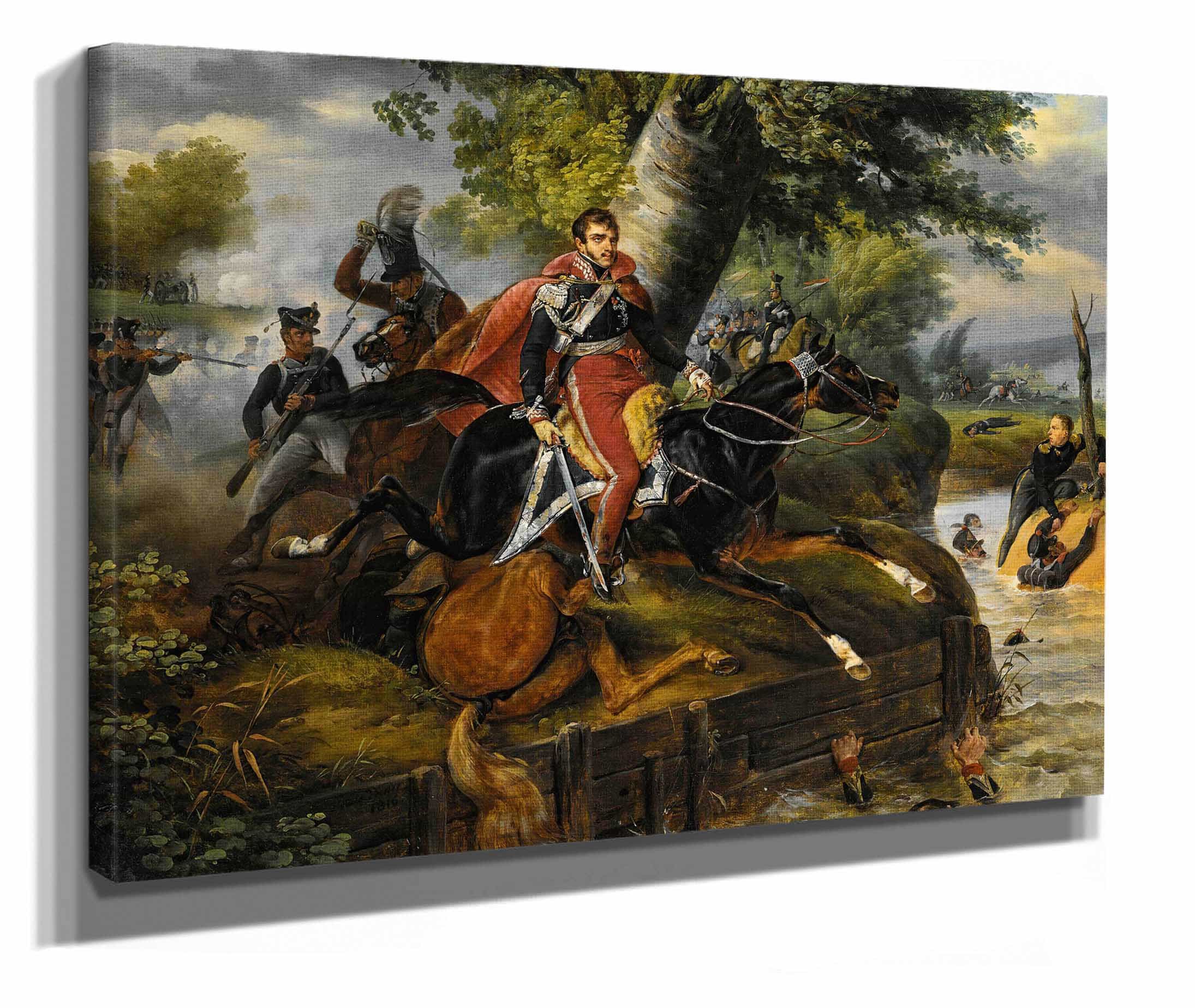 Death Of Prince Poniatowski On October Th by Horace Vernet