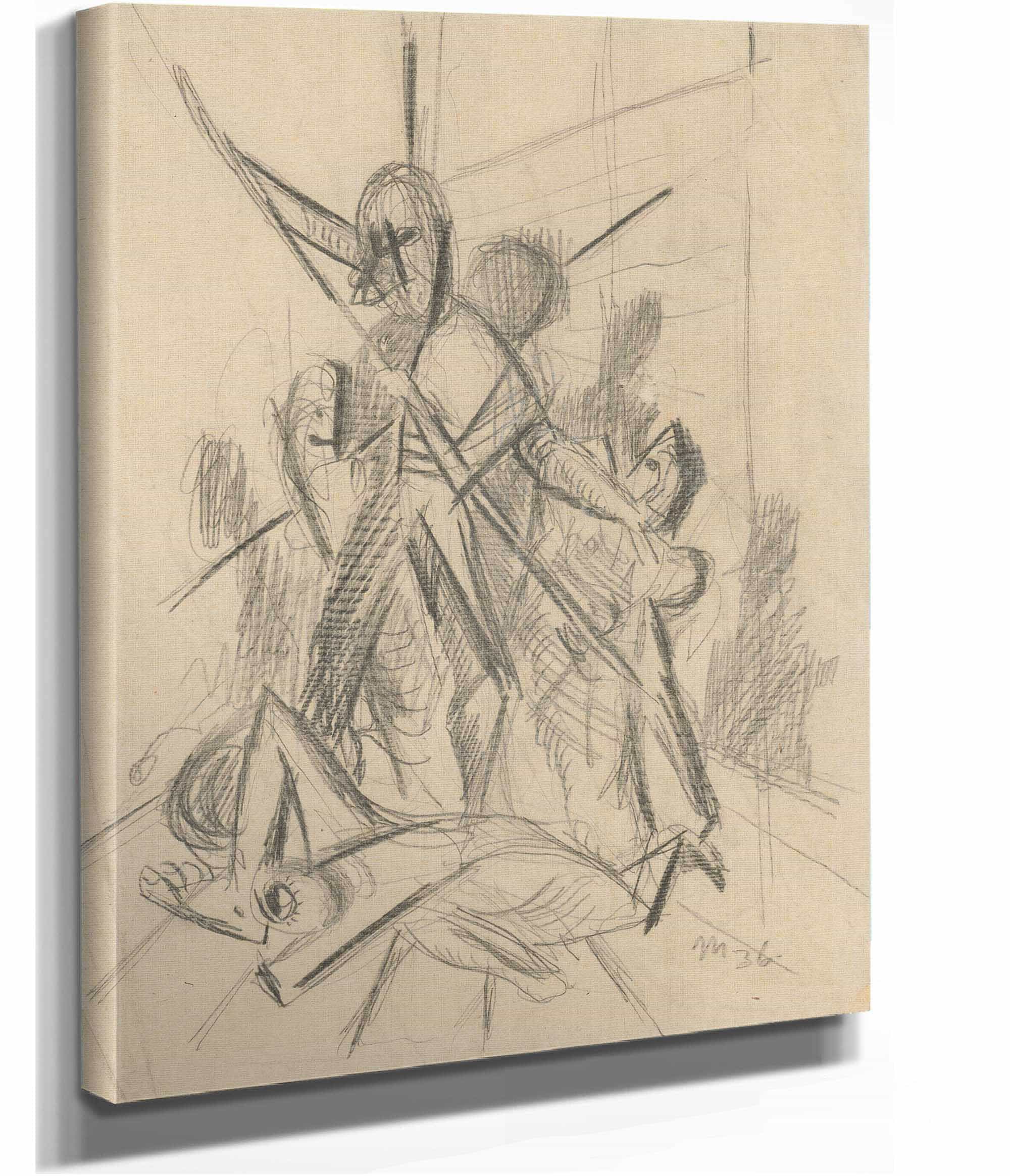 Death Study For The Painting Bartholomews Night by Cyprian Majernik