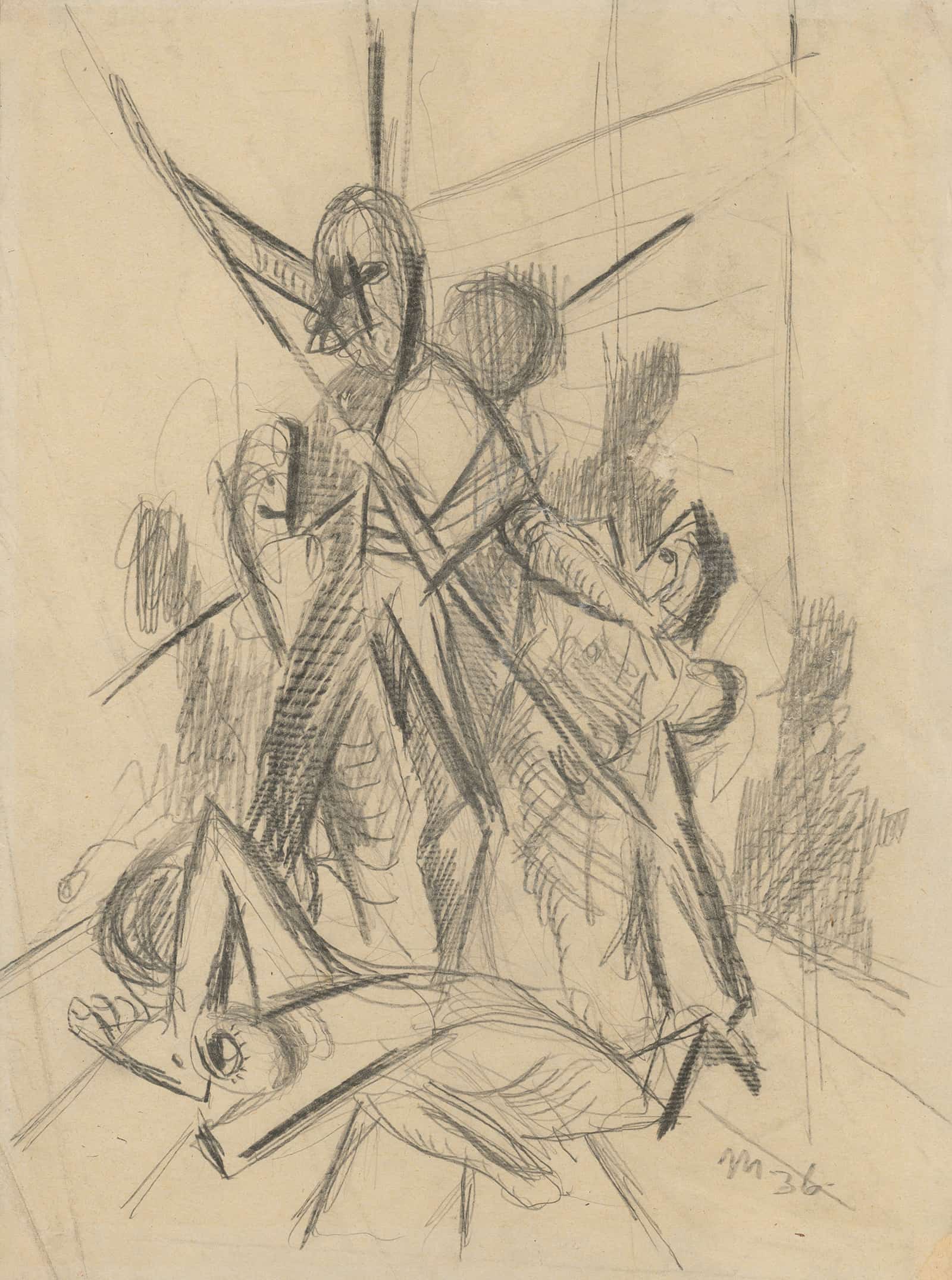 Death Study For The Painting Bartholomews Night by Cyprian Majernik