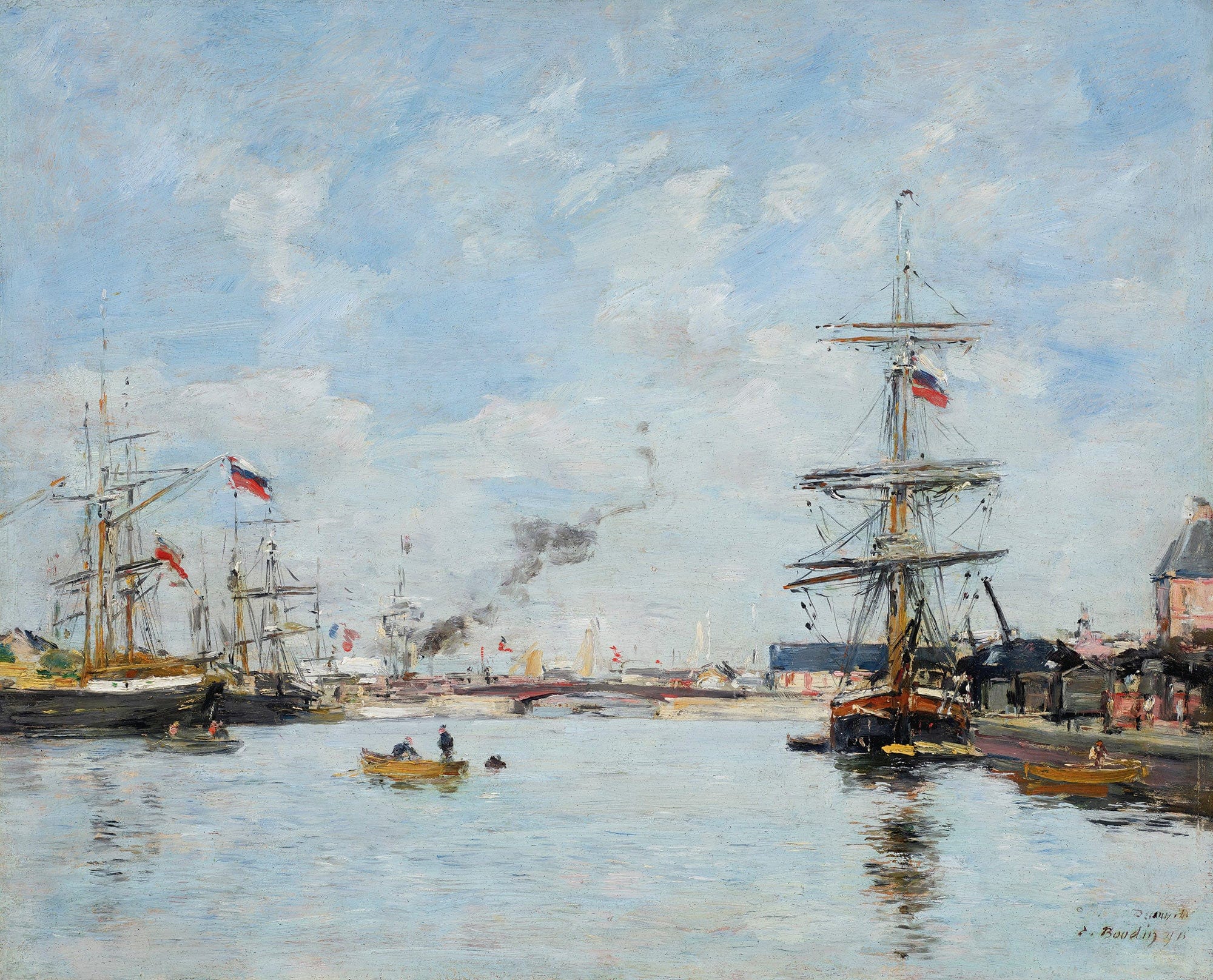 Deauville Le Bassin A Maree Haute by Eugene Boudin