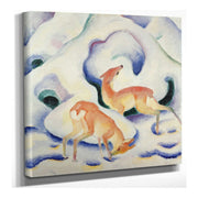 Deer In The Snow by Franz Marc