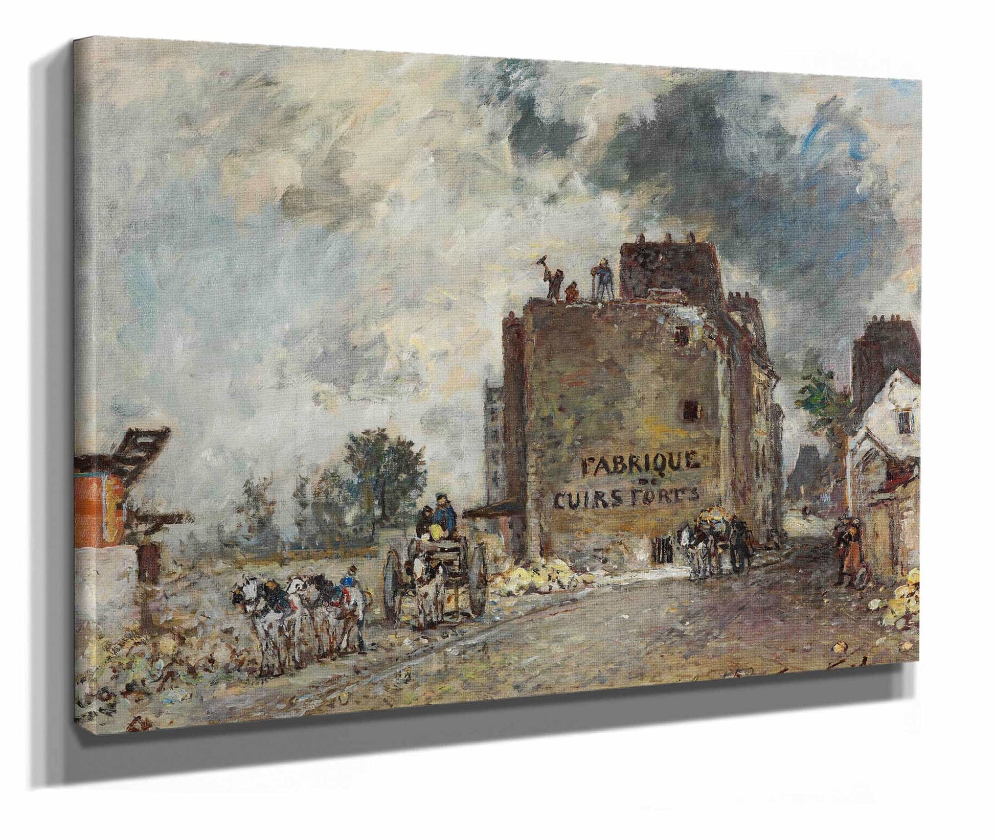 Demolition Work In Rue Des Franc Bourgeois St Marcel by Johan Barthold Jongkind