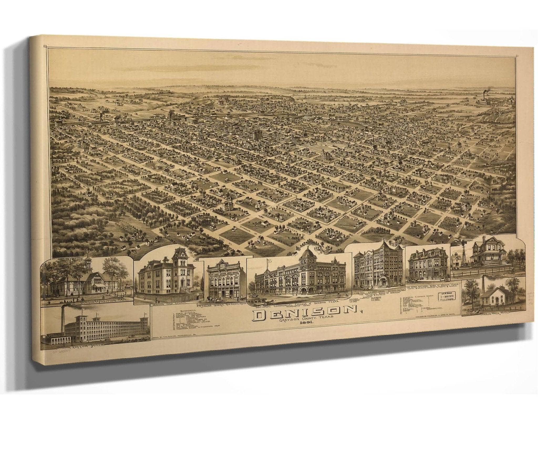 Denison Grayson County Texas 1891  State Of Texas