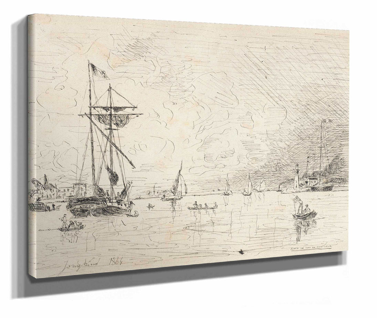 Departure From The Port Of Honfleur by Johan Barthold Jongkind