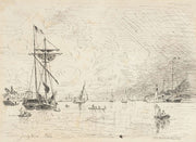 Departure From The Port Of Honfleur by Johan Barthold Jongkind