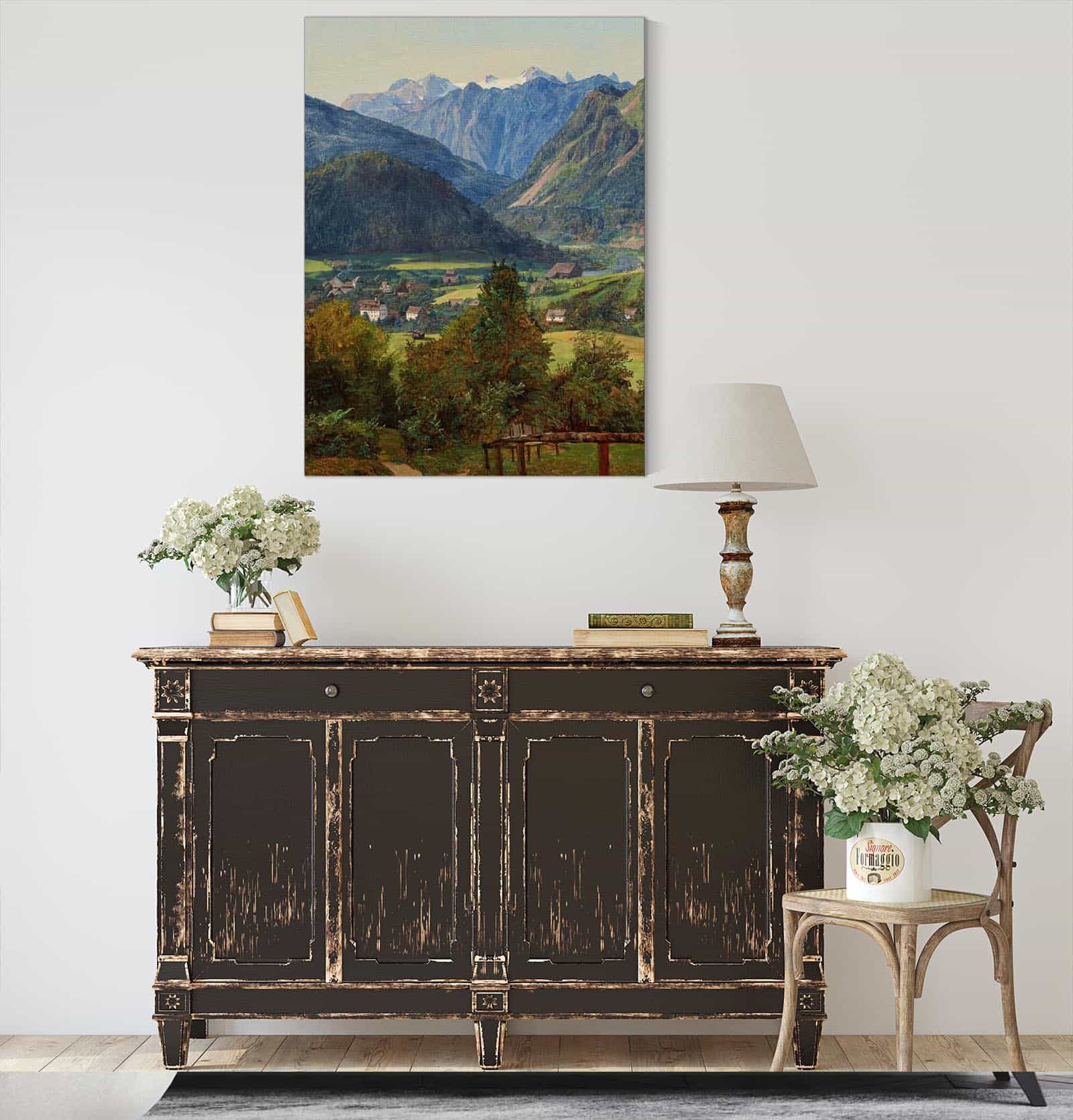 Der Dachstein Vom Sophien Doppelblick Bei Ischl by Ferdinand Georg Waldmuller