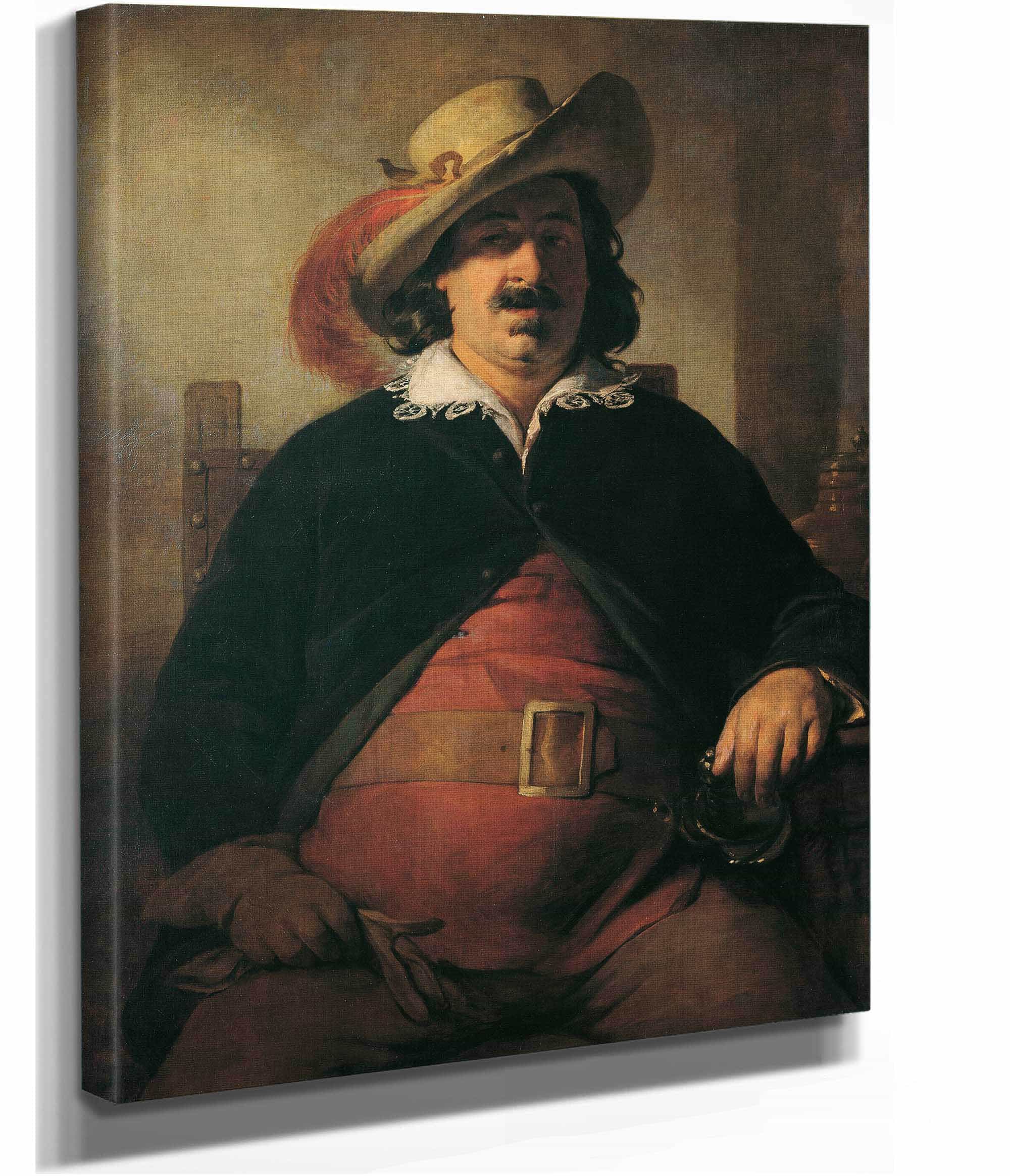 Der Landschaftsmaler Ignaz Raffalt Als Falstaff by Friedrich Von Amerling