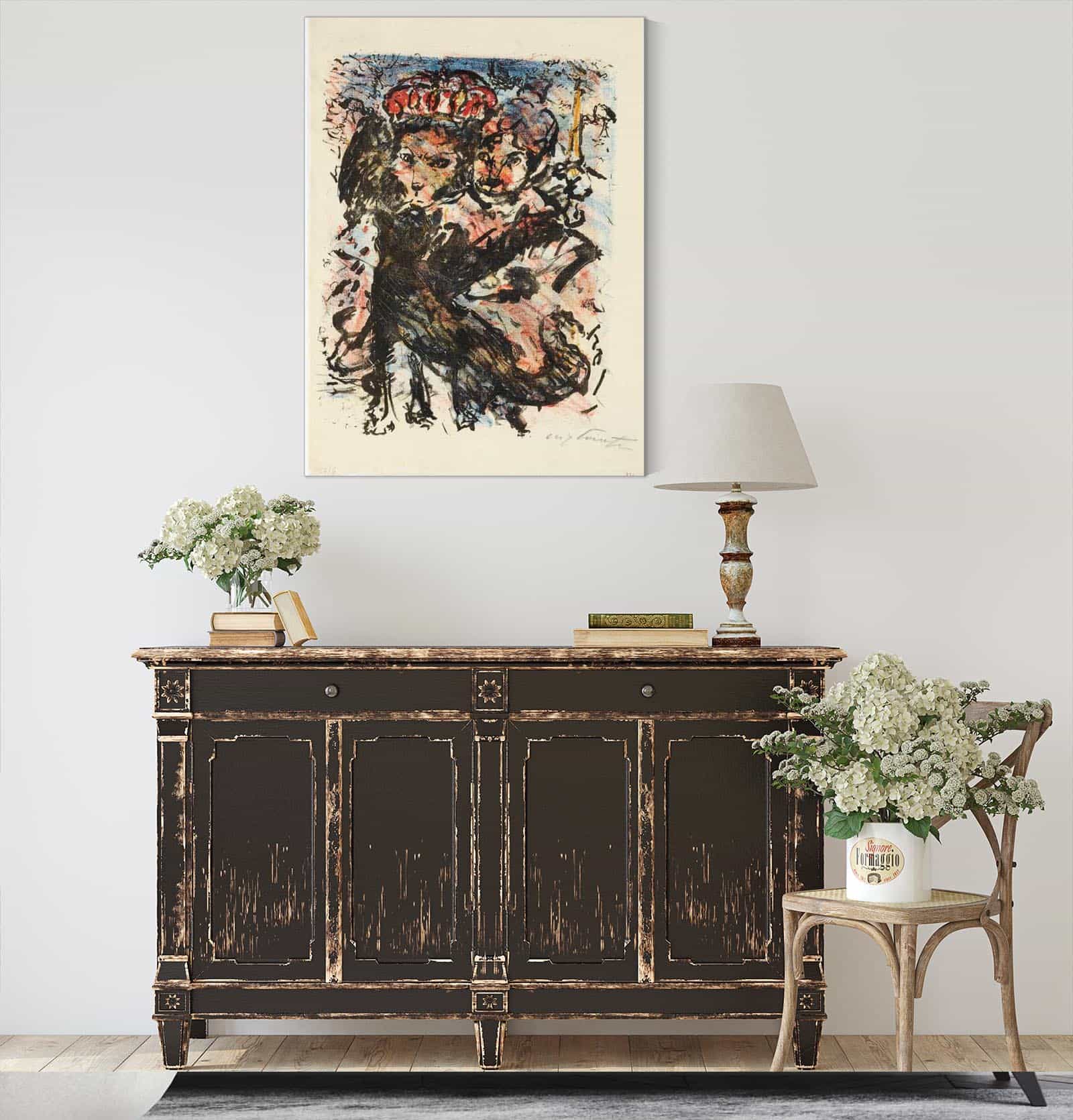 Der Lowe Nobel Mit Seiner Gattin Und Dem Wolf Isegrim by Lovis Corinth