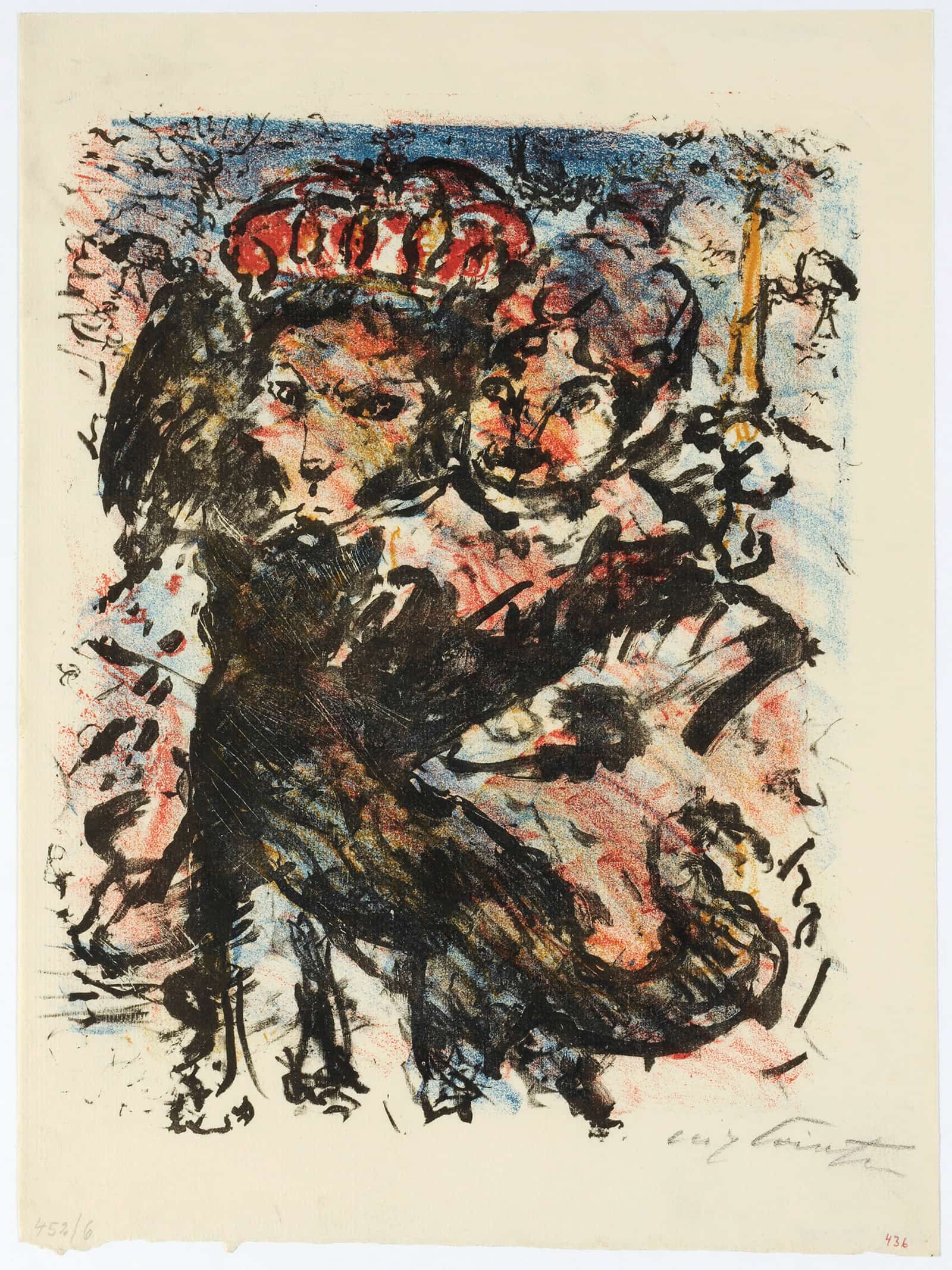 Der Lowe Nobel Mit Seiner Gattin Und Dem Wolf Isegrim by Lovis Corinth