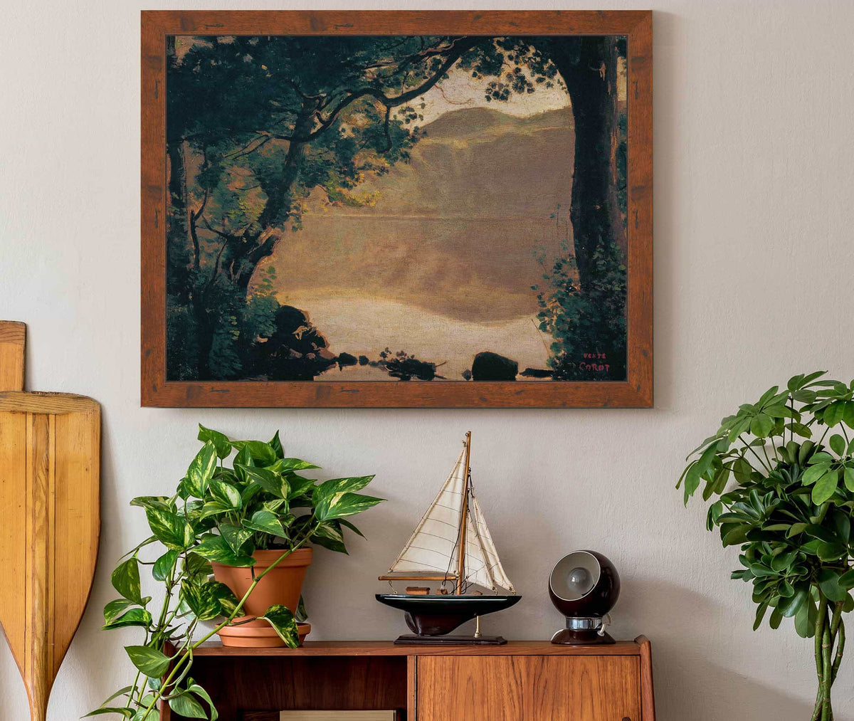 Der Nemisee by Jean Baptiste Camille Corot