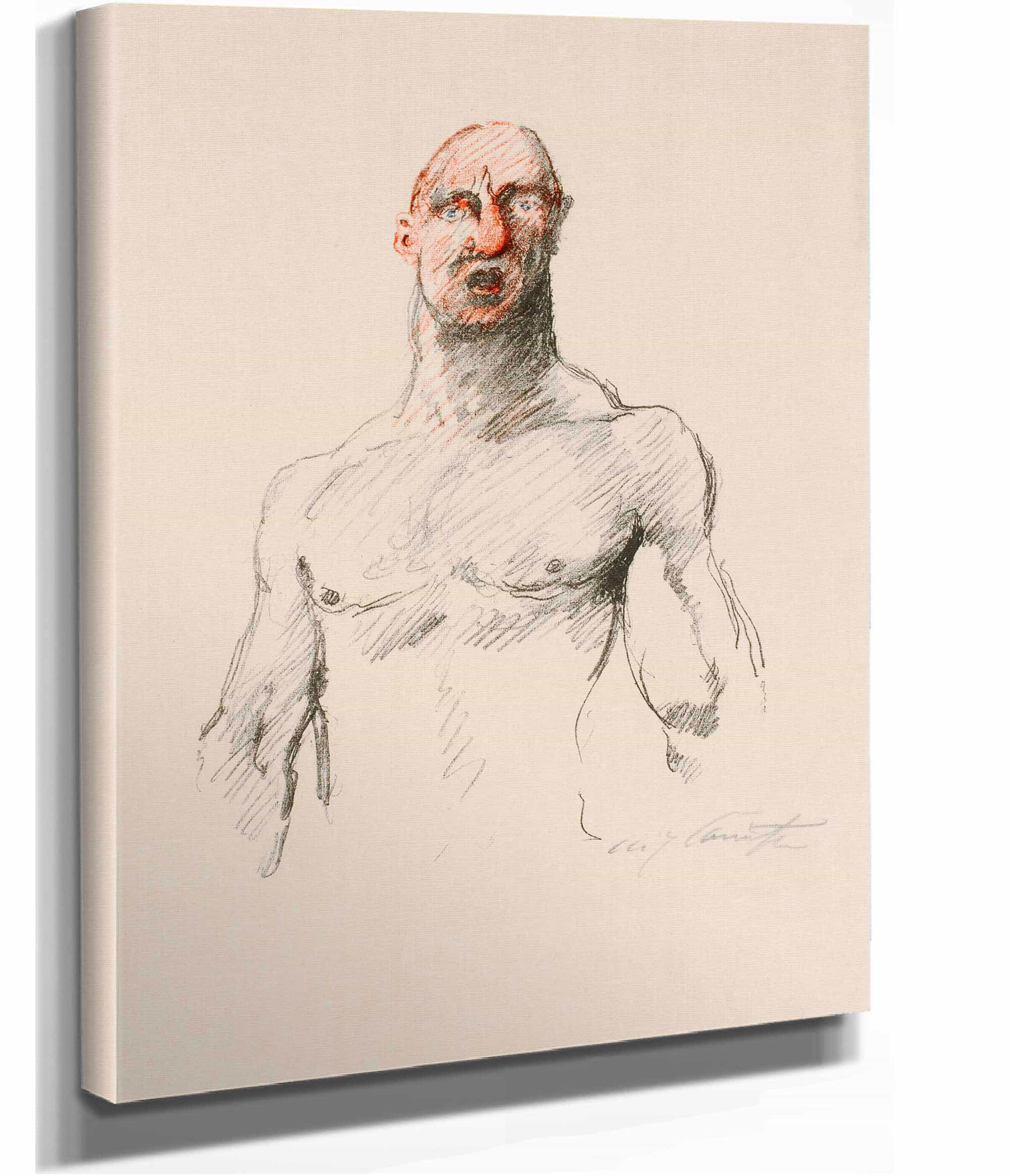 Der Ringer Mit Roter Nase by Lovis Corinth