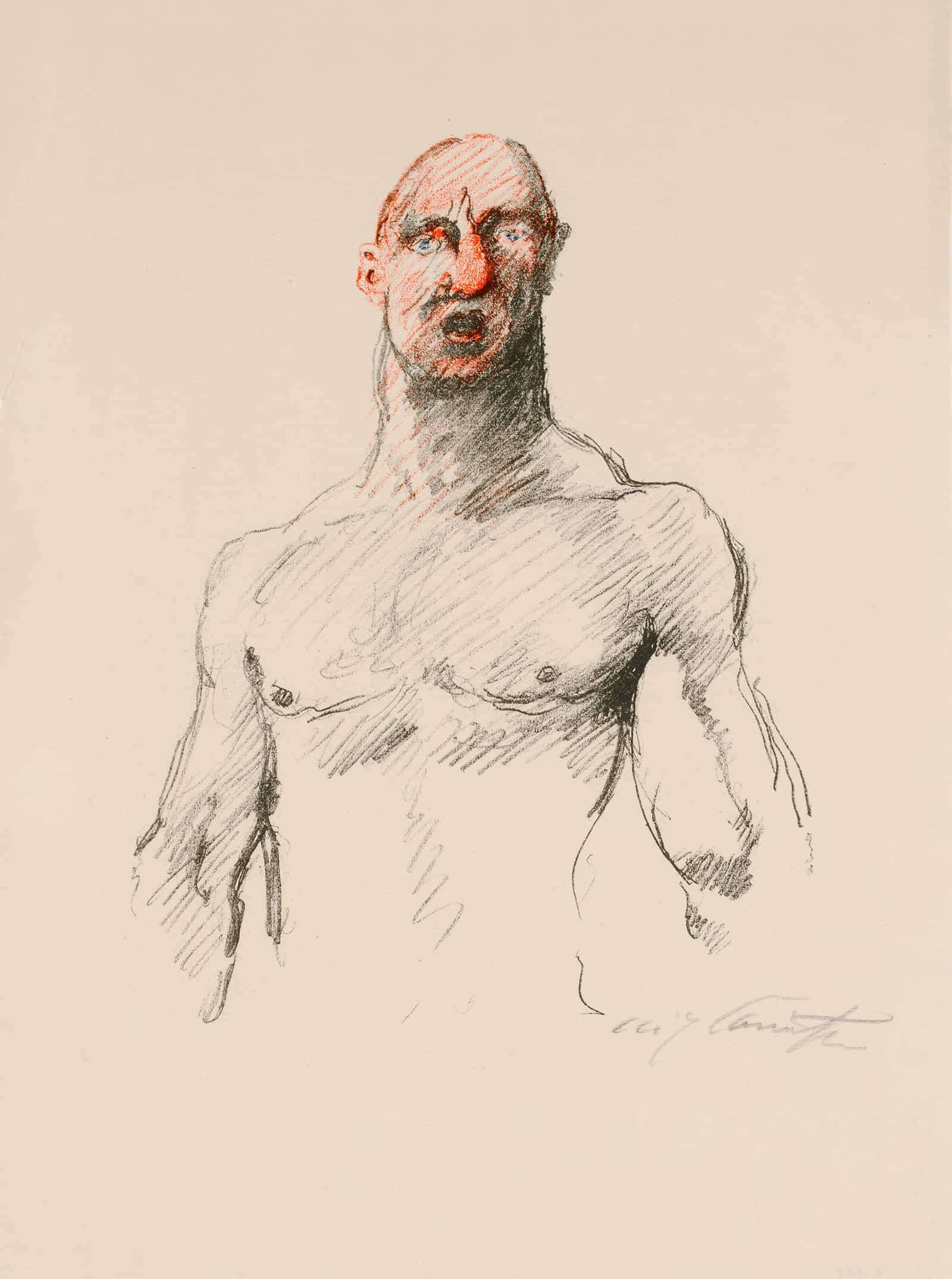 Der Ringer Mit Roter Nase by Lovis Corinth