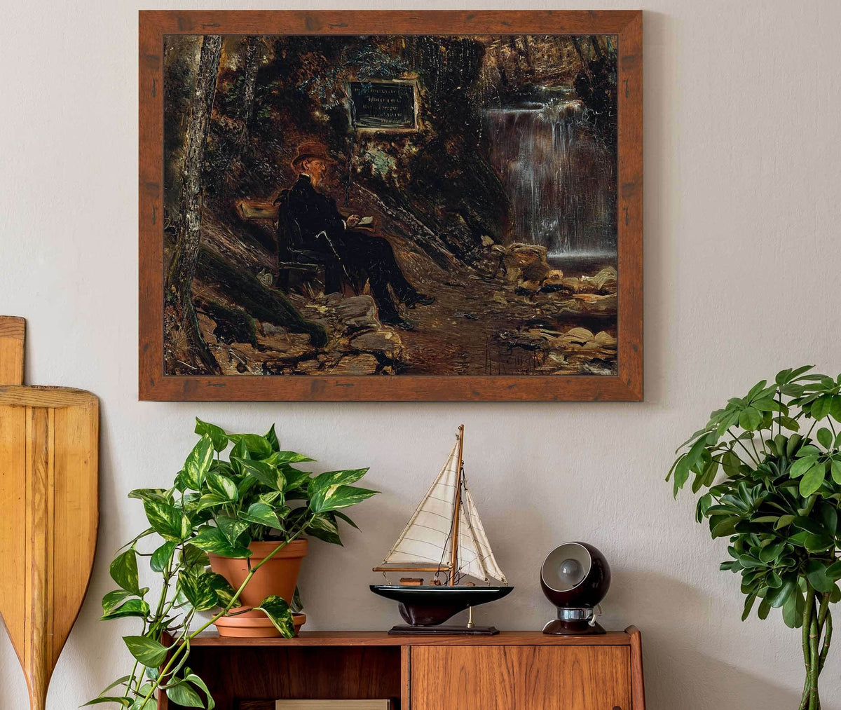 Der Schriftsteller Hermann Rollett Am Wasserfall by Anton Romako