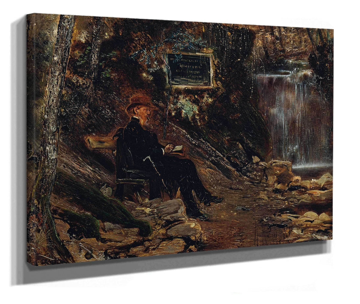 Der Schriftsteller Hermann Rollett Am Wasserfall by Anton Romako
