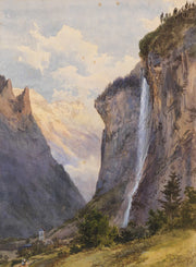 Der Staubbachfall In Lauterbrunnen Schweiz by Edward Theodore Compton