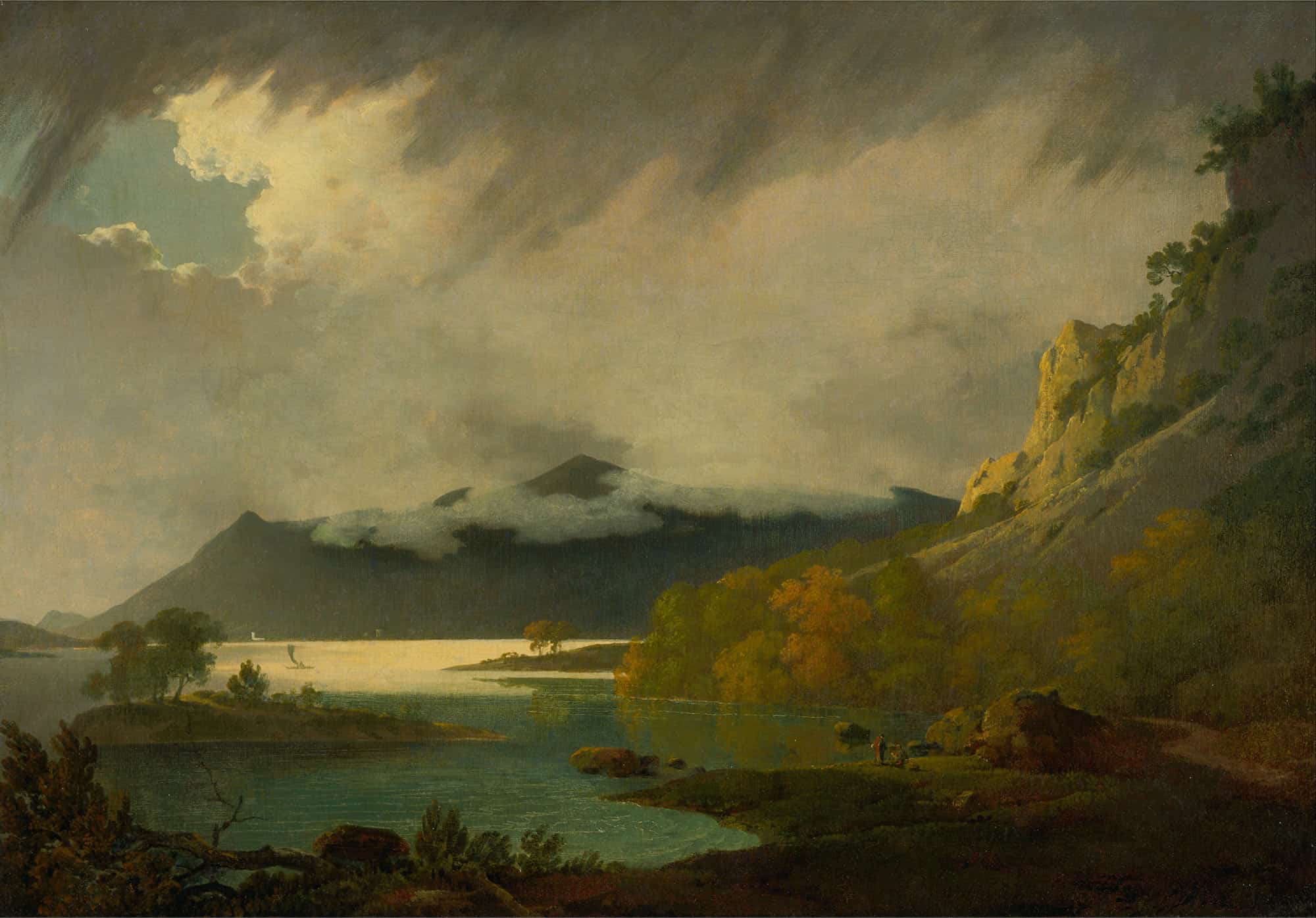 Derwent Water With Skiddaw In The Distance by Joseph Wright Of Derby