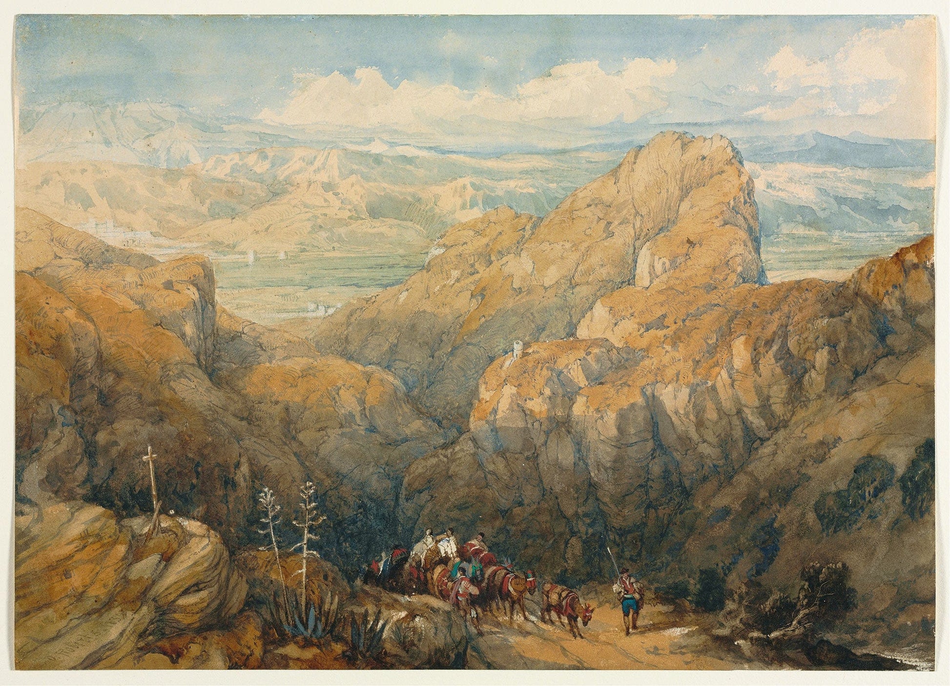 Descent Into The Plain Of Granada by David Roberts