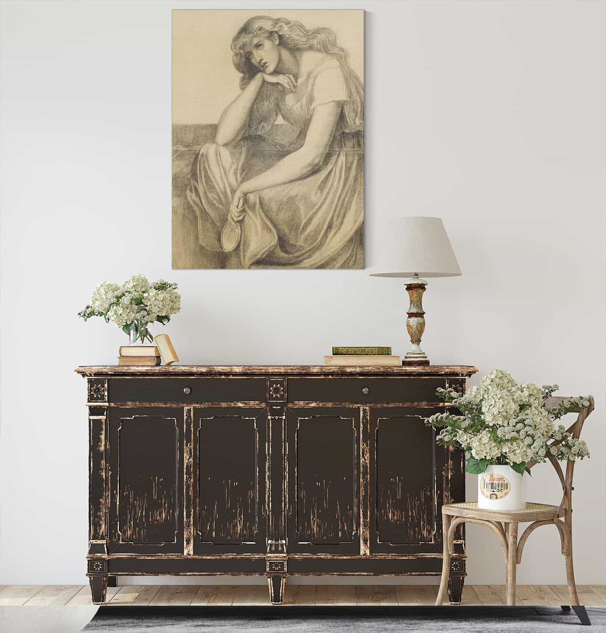 Desdemonas Death Song Drapery Study by Dante Gabriel Rossetti