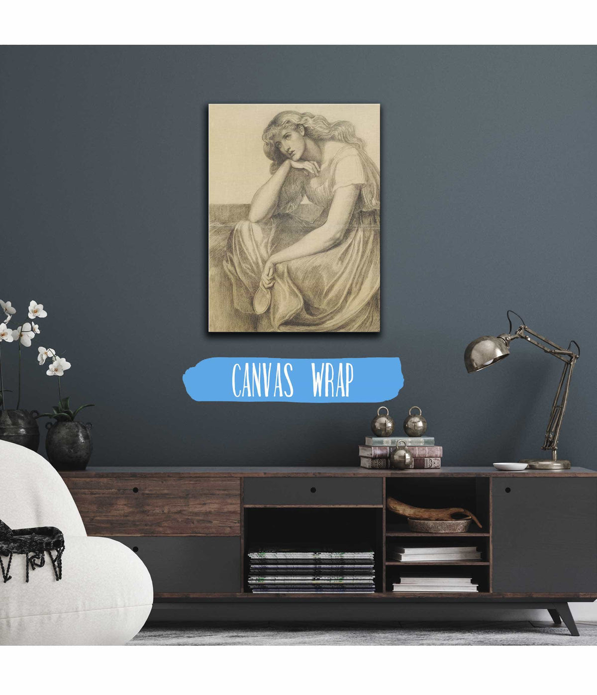 Desdemonas Death Song Drapery Study by Dante Gabriel Rossetti