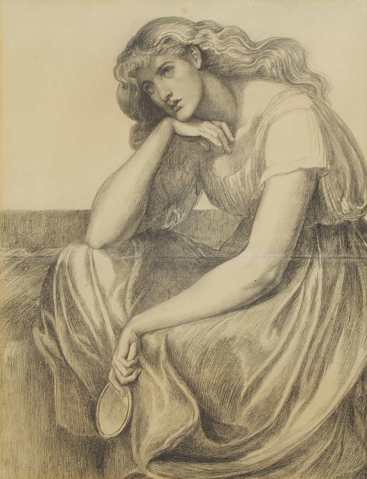 Desdemonas Death Song Drapery Study by Dante Gabriel Rossetti