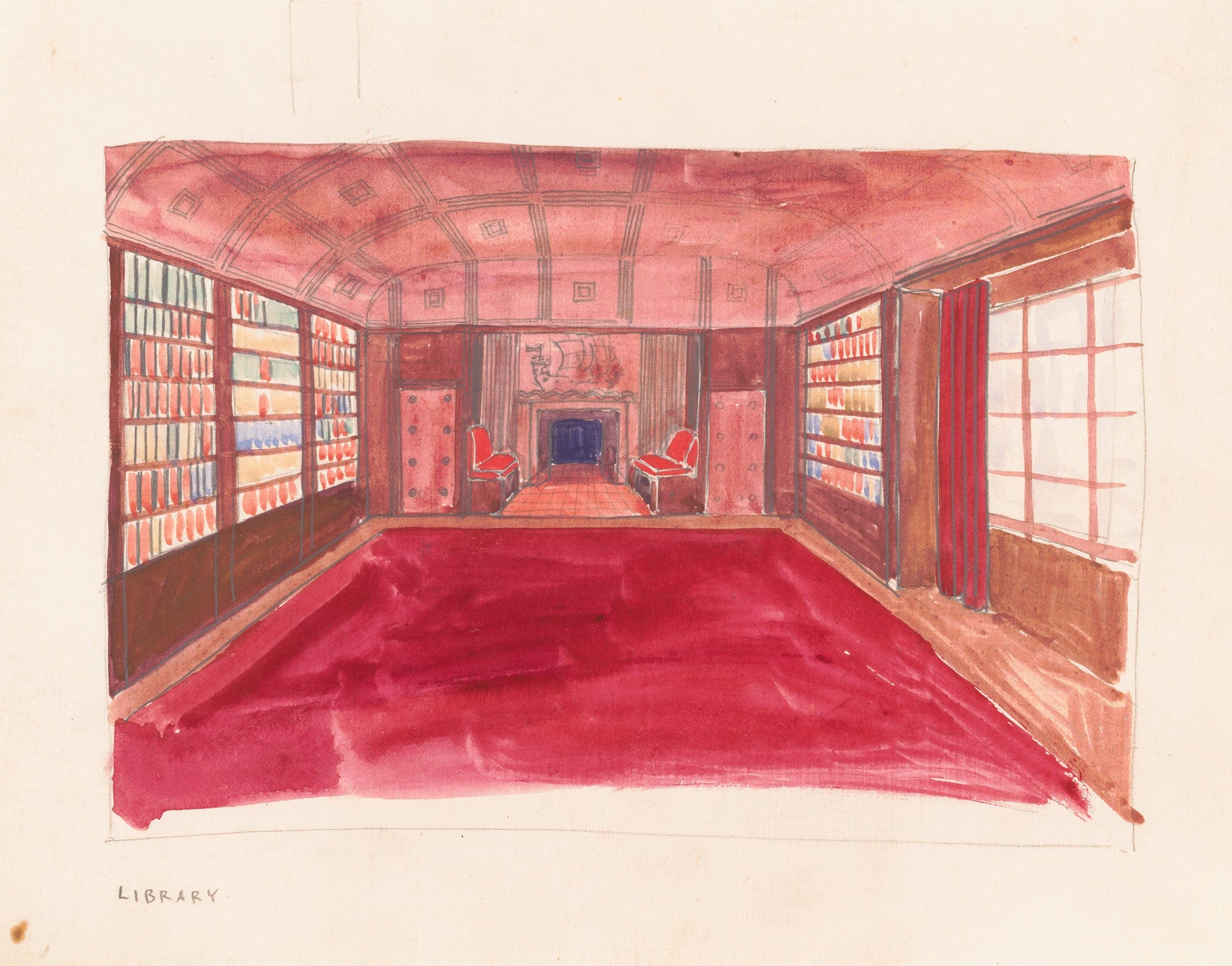 Design Drawings For The Theodore Weicker Apartment Building Study For Library by Winold Reiss