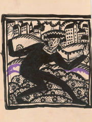Design For Fine Art Print The Mad Dancer Original Study For Woodcut Print by Winold Reiss