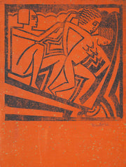 Design For Fine Art Print Three Figures Expressionist Scene With African Influence by Winold Reiss