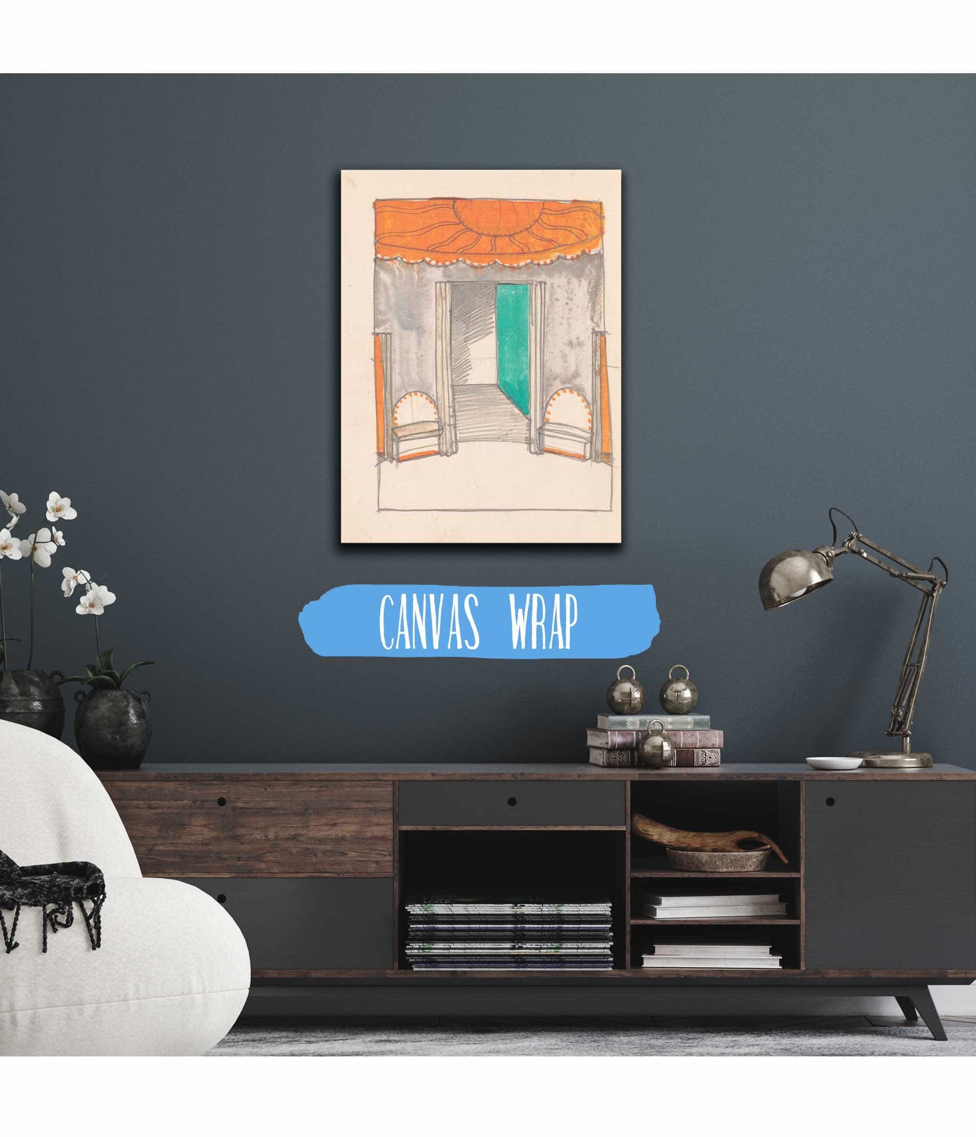 Design For Miscellaneous Interior Sketch Of Interior by Winold Reiss