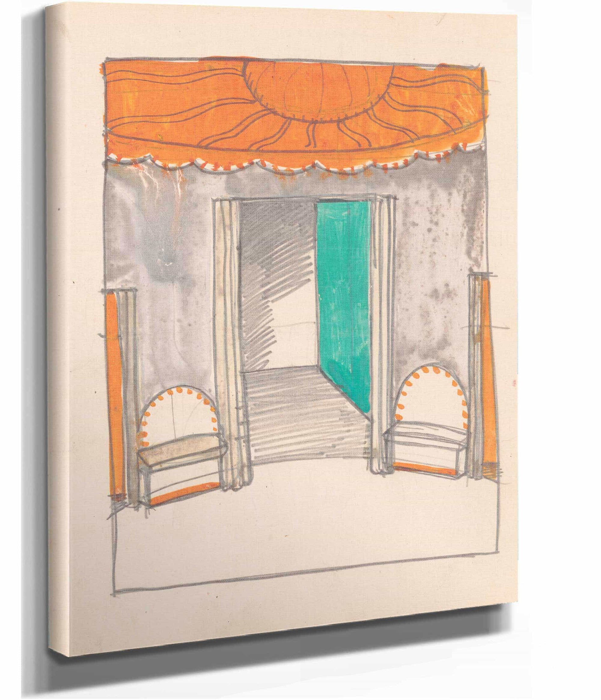 Design For Miscellaneous Interior Sketch Of Interior by Winold Reiss