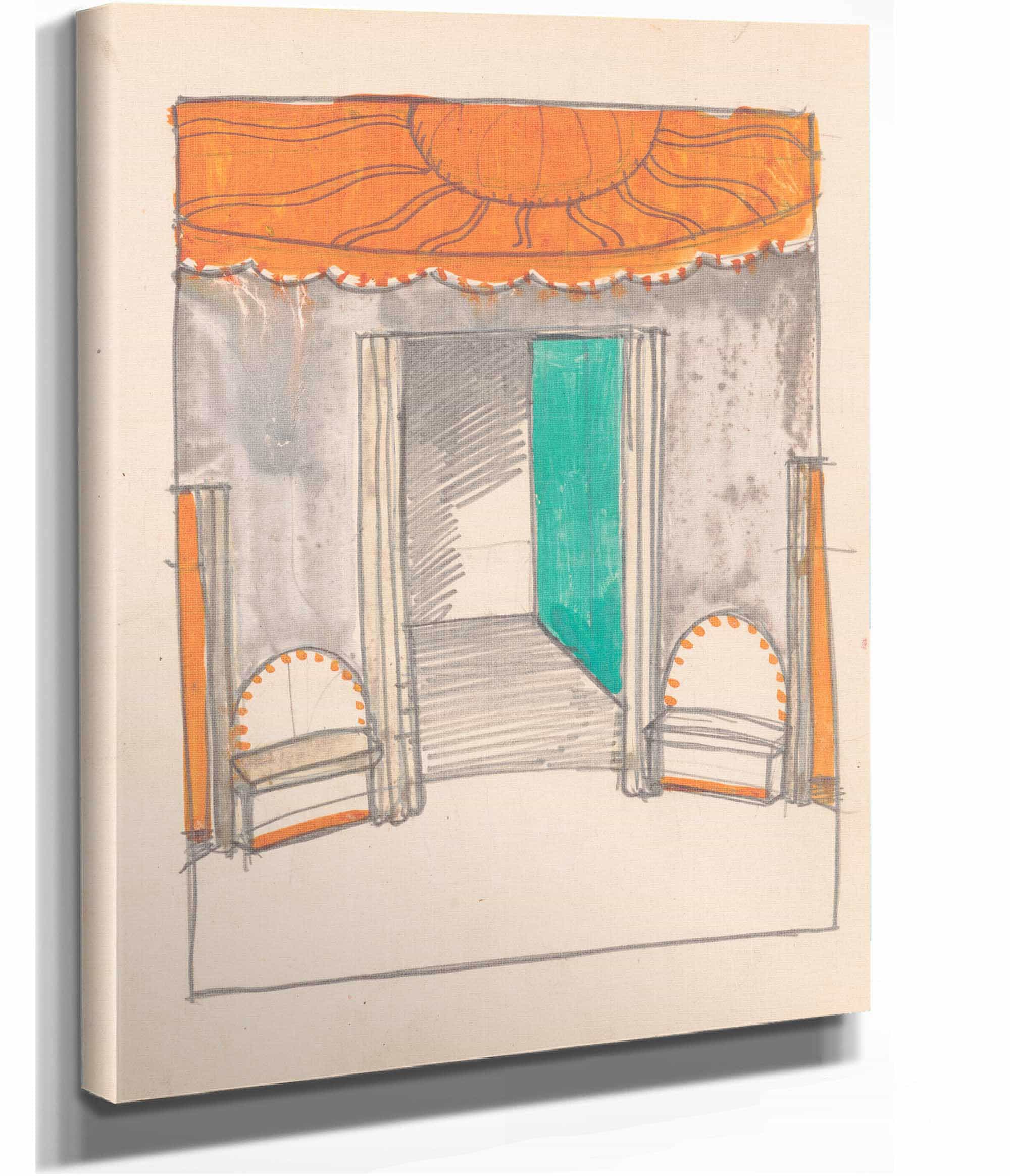 Design For Miscellaneous Interior Sketch Of Interior by Winold Reiss