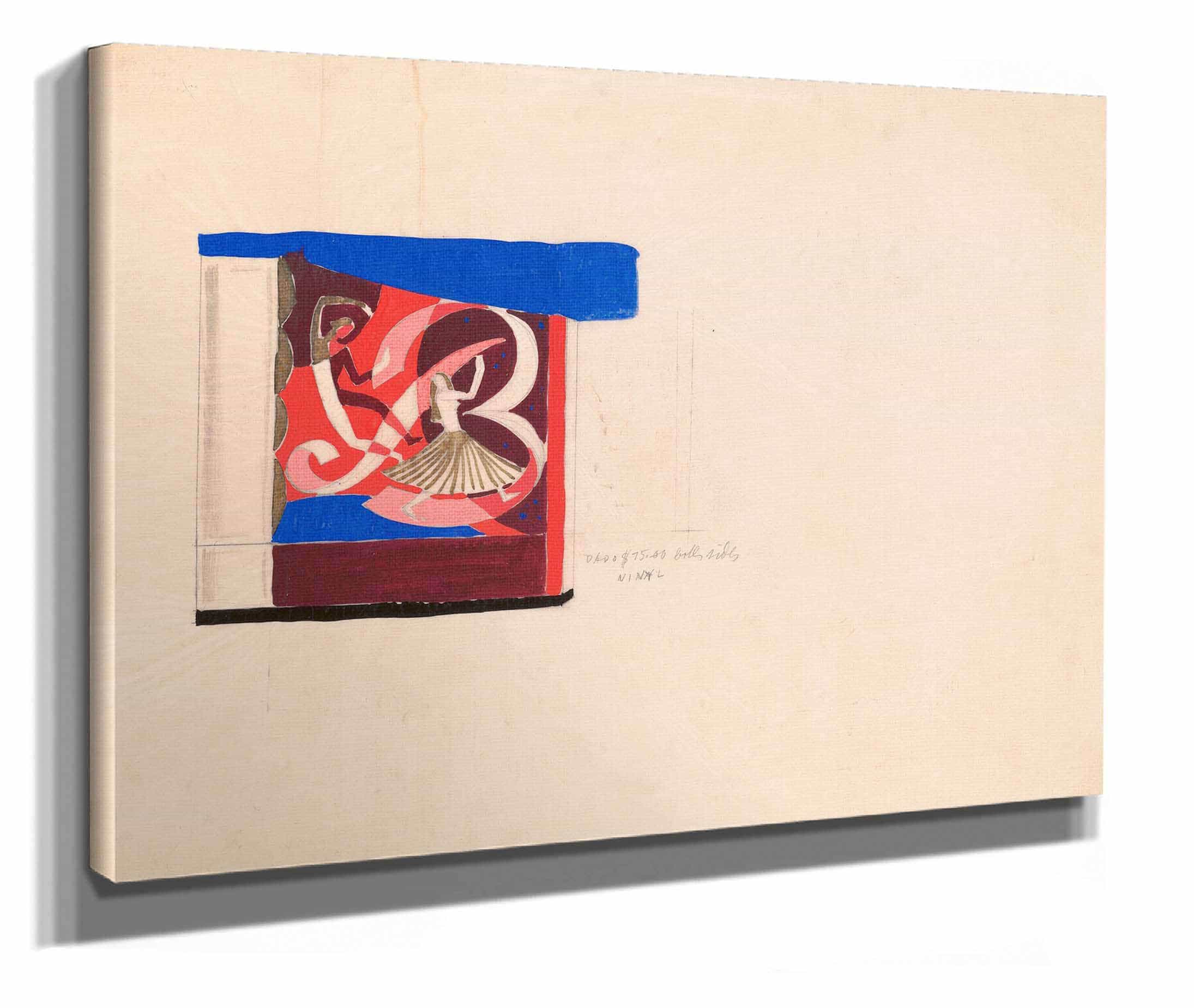 Design For Mural Inside Of Theater Interior Wall Mural Study by Winold Reiss
