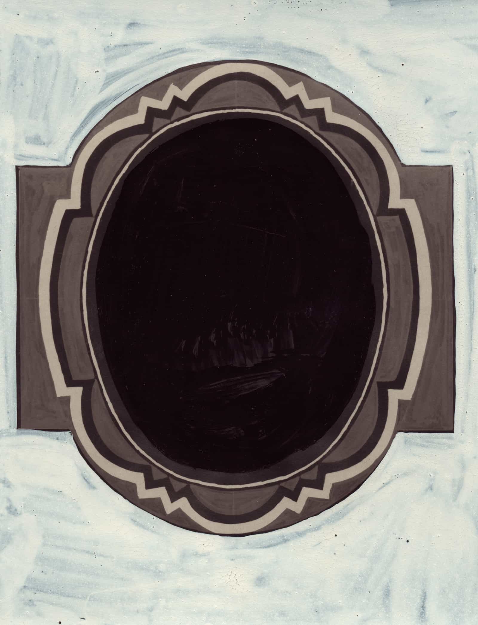 Design For Oval Medallion And Ruppert Beer Logo Colored Black by Winold Reiss