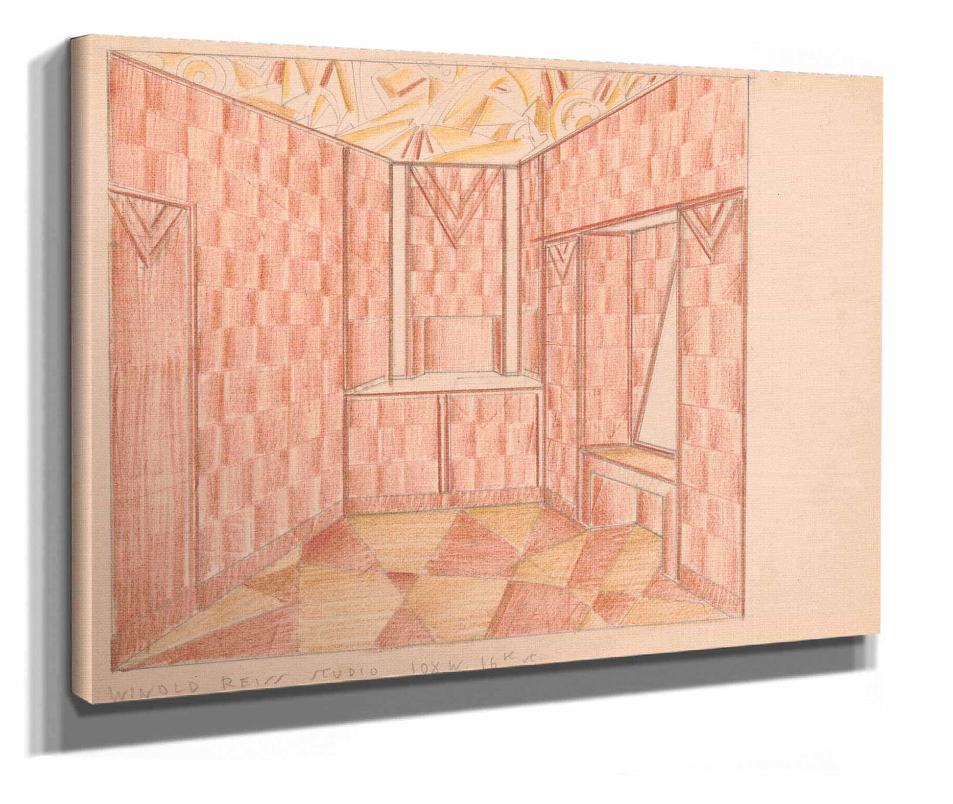 Design For Small Showroom Or Powder Room Interior Perspective Study by Winold Reiss