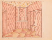 Design For Small Showroom Or Powder Room Interior Perspective Study by Winold Reiss
