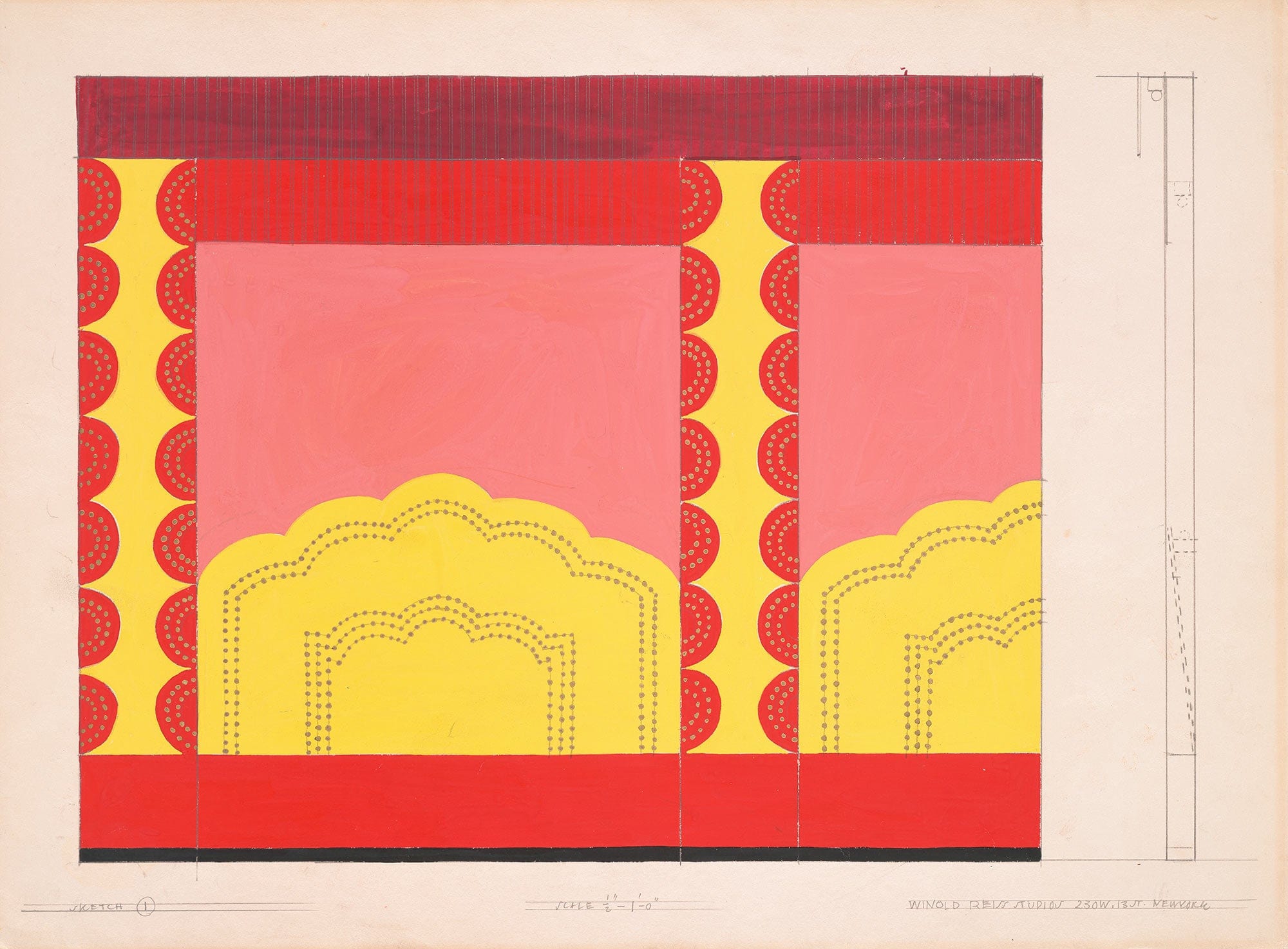 Design For Unidentified Restaurant Possibly Dunhalls Restaurant New York Ny by Winold Reiss