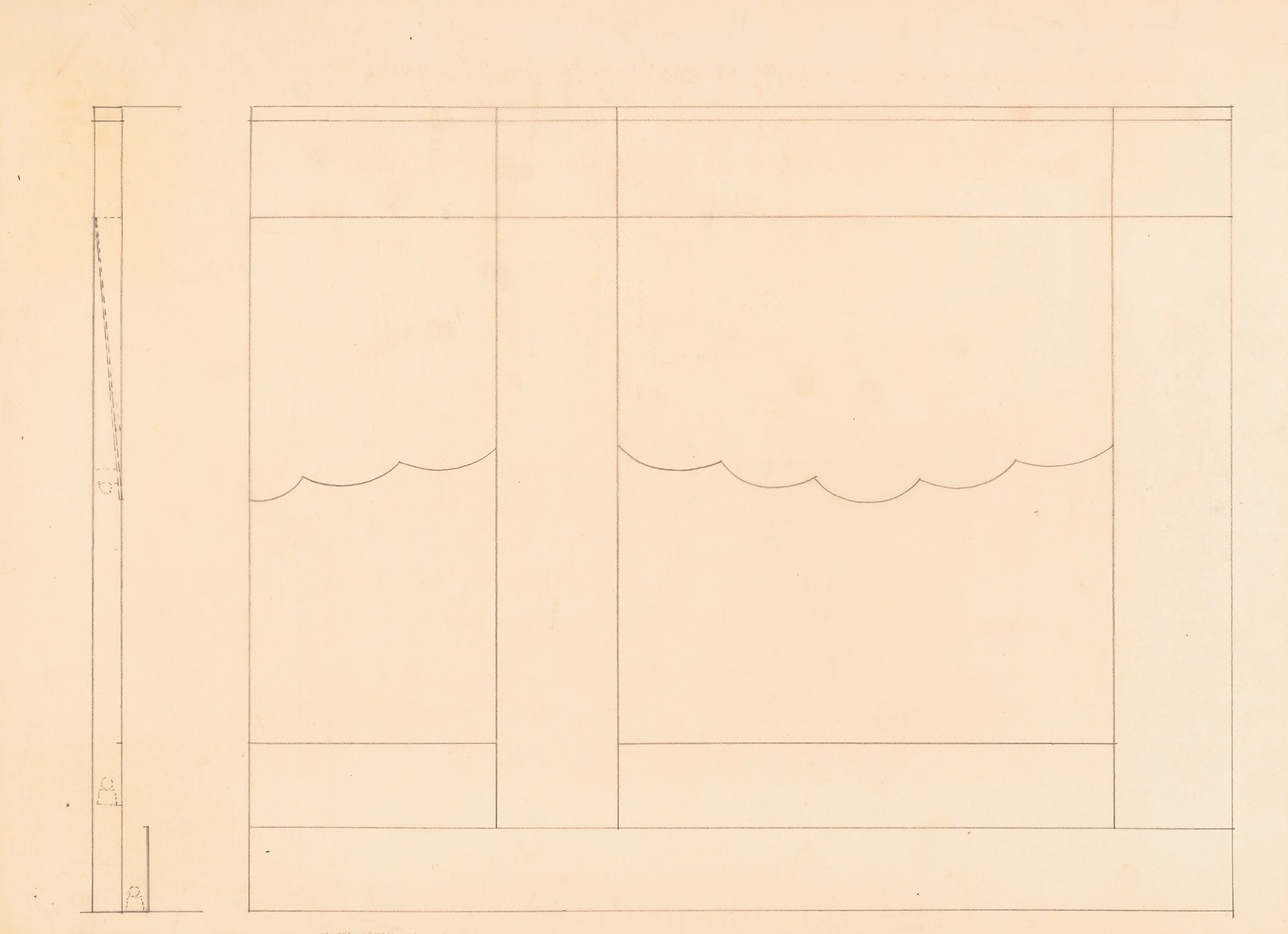Design For Unidentified Restaurant Possibly Dunhalls Restaurant New York Ny Wall Treatment Sketch by Winold Reiss
