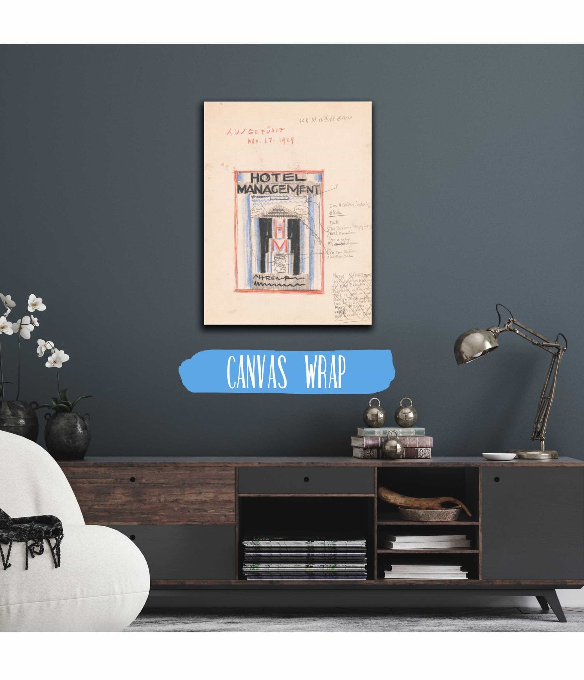 Designs For Cover Of Hotel Management Magazine by Winold Reiss