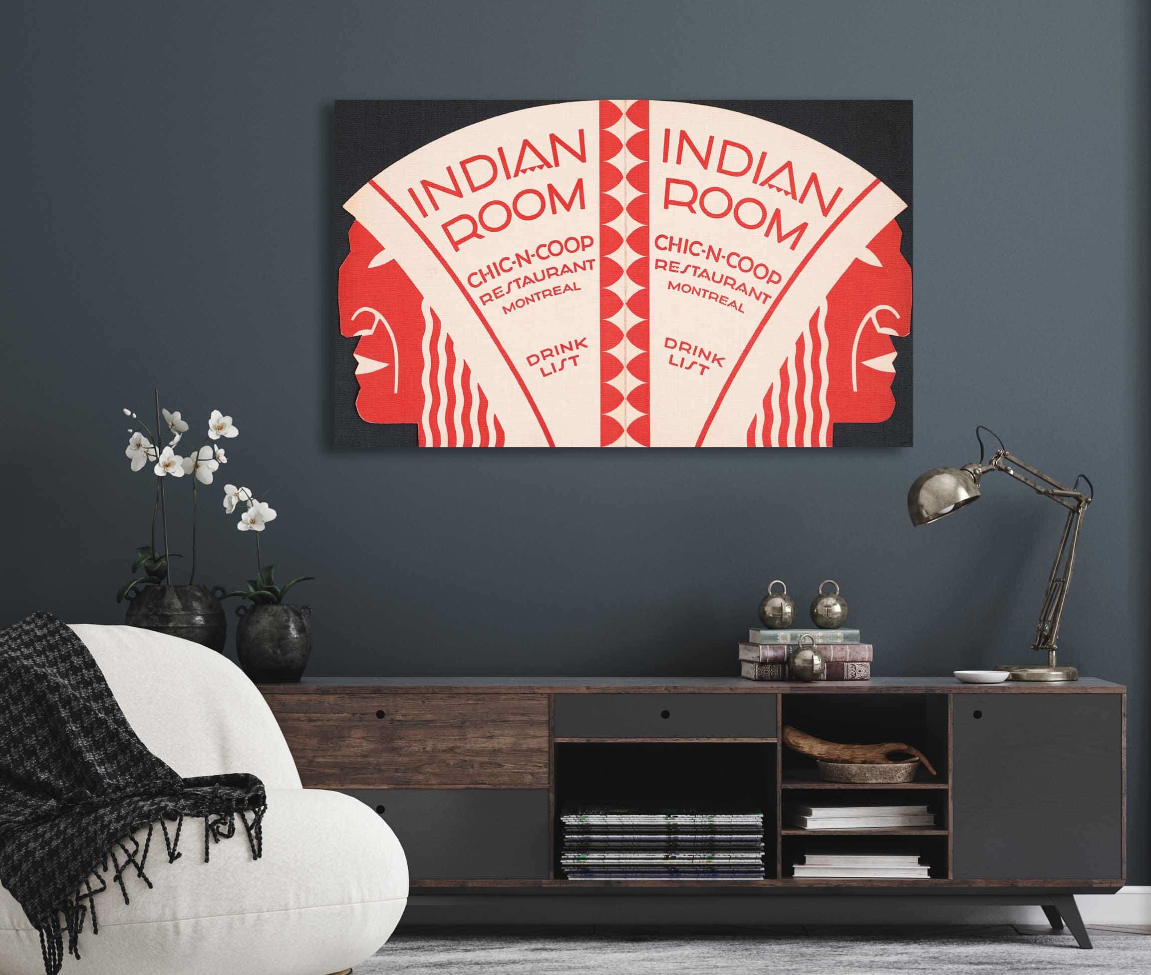 Designs For Indian Room Chic N Coop Restaurant Montreal Canada by Winold Reiss