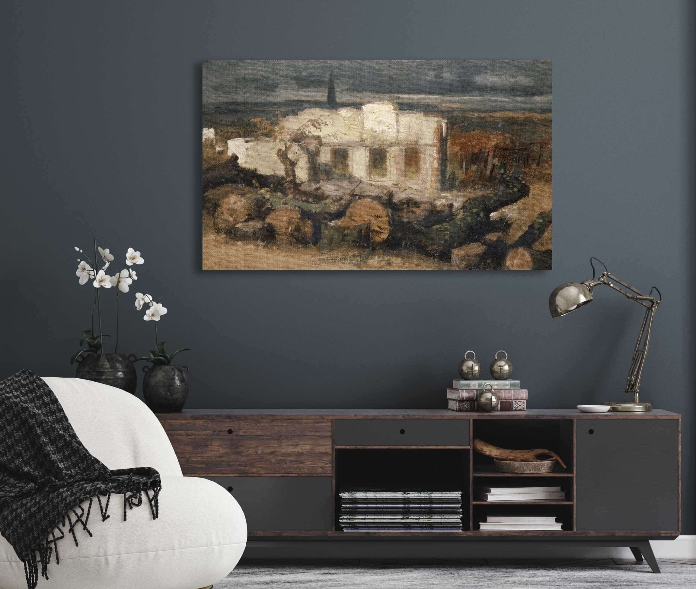 Destroyed House Near Kehl by Arnold Bocklin