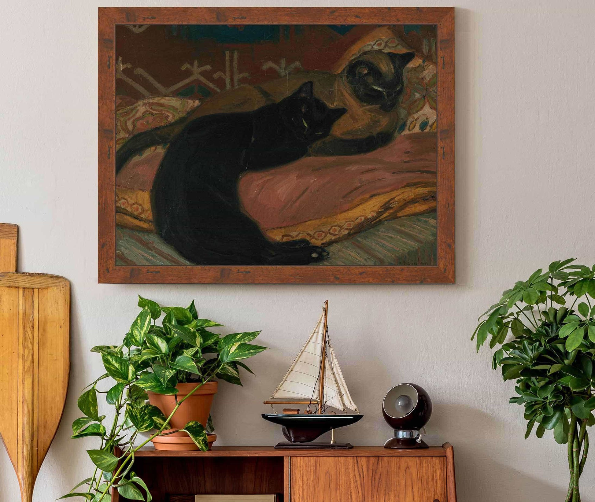 Deux Chats Couches Sur Un Canape by Theophile Alexandre Steinlen