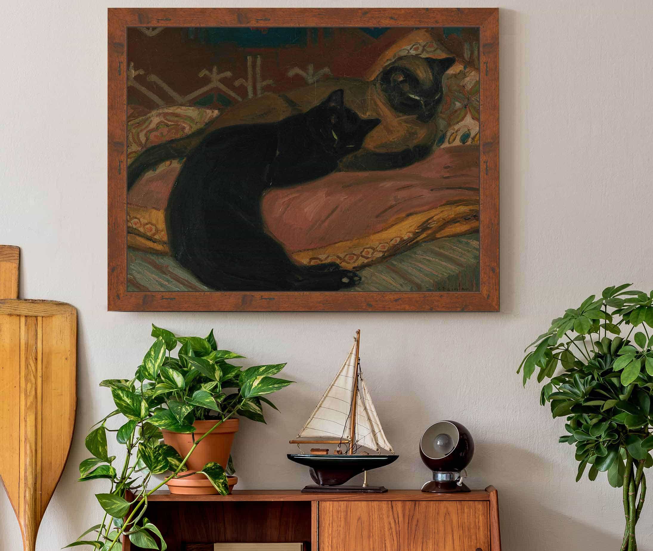 Deux Chats Couches Sur Un Canape by Theophile Alexandre Steinlen