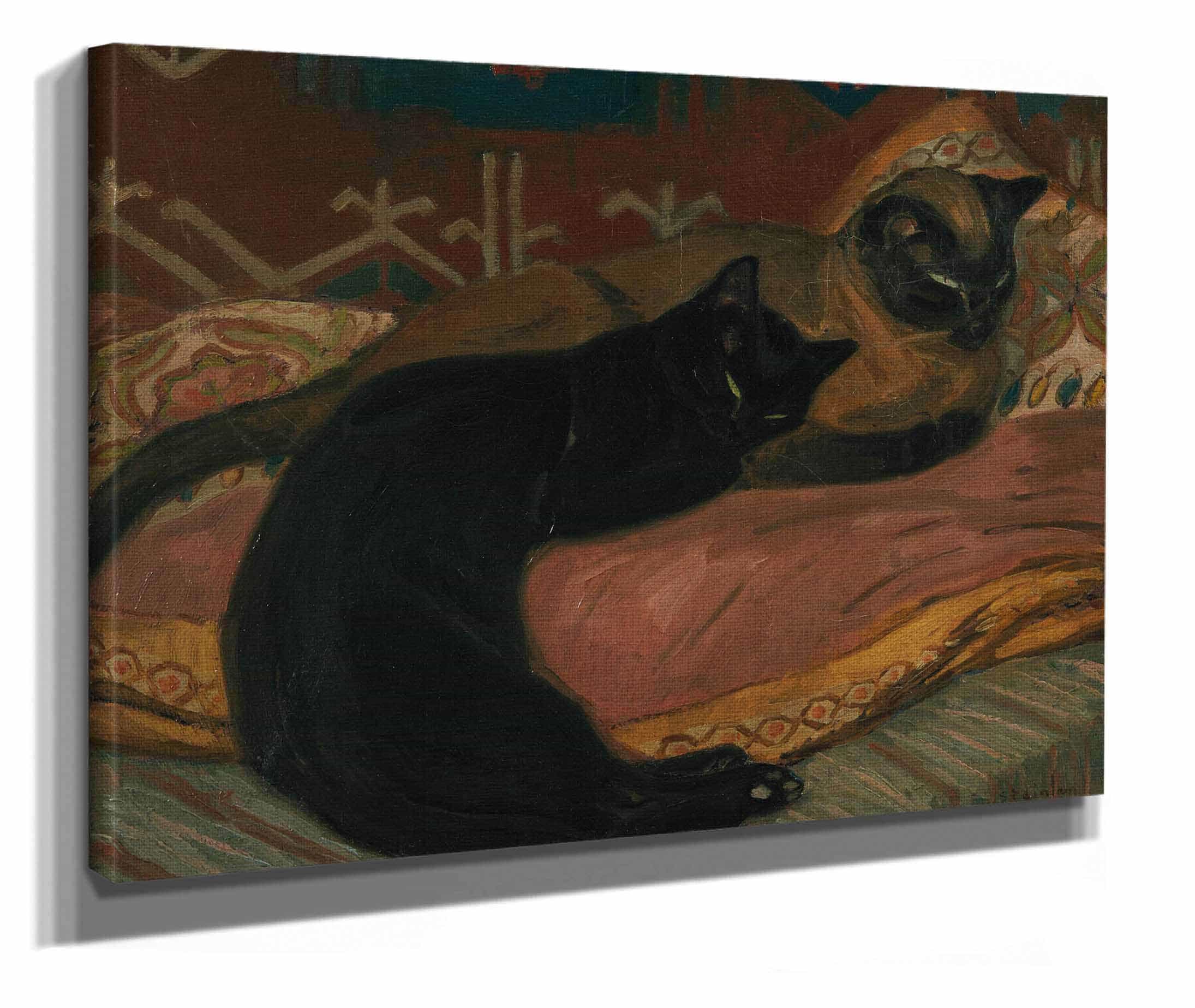 Deux Chats Couches Sur Un Canape by Theophile Alexandre Steinlen