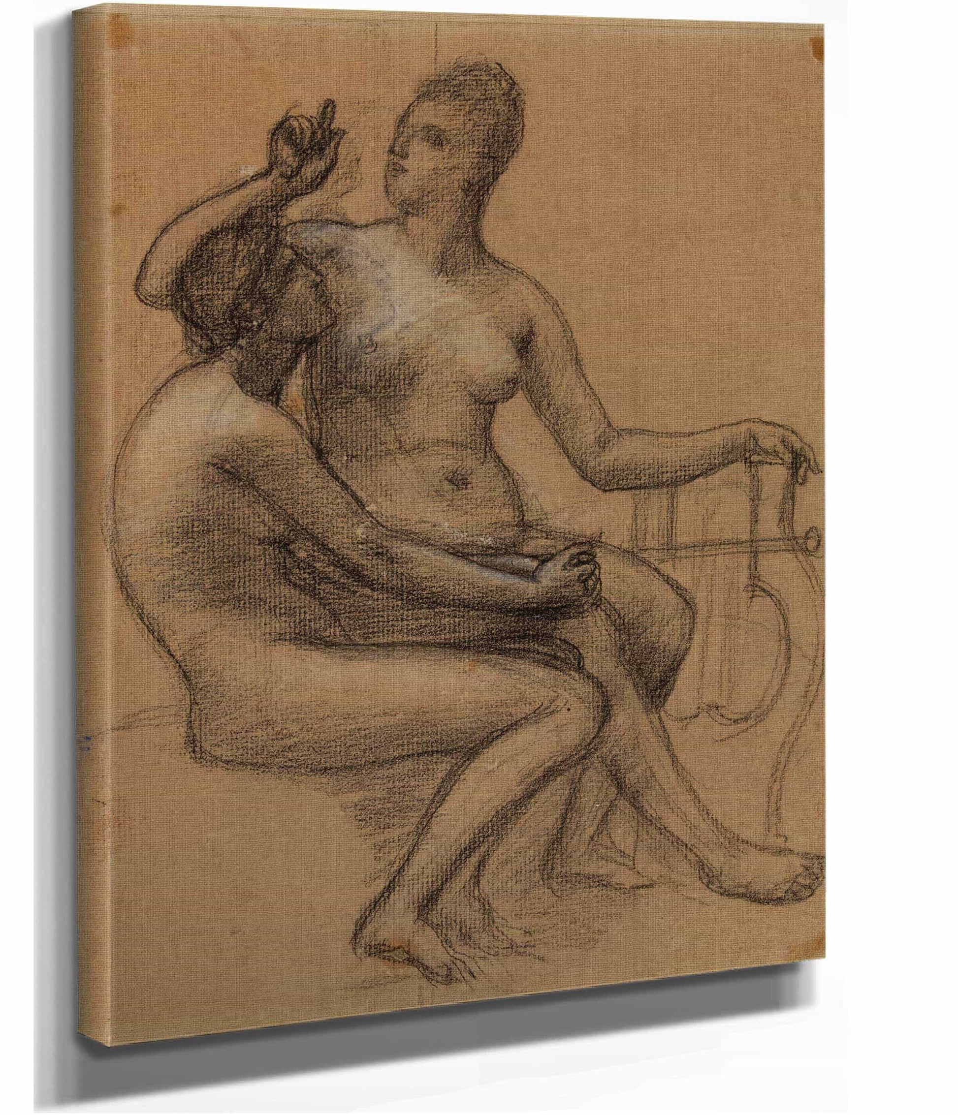 Deux Femmes Nues Assises by Pierre Puvis De Chavannes