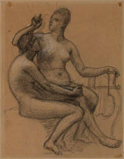 Deux Femmes Nues Assises by Pierre Puvis De Chavannes