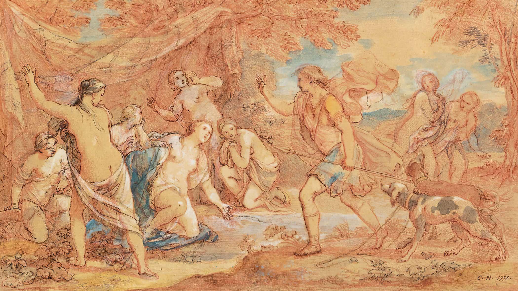 Diana And Actaeon by Charles Joseph Natoire