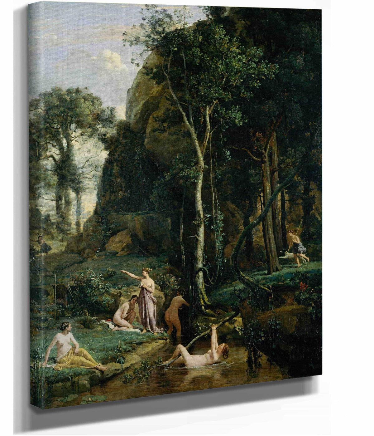 Diana And Actaeon Diana Surprised In Her Bath by Jean Baptiste Camille Corot