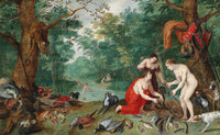 Diana And Her Nymphs Fishing S by Jan Brueghel The Younger