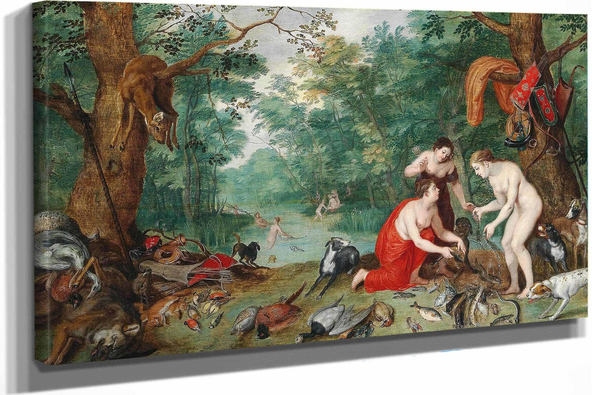 Diana And Her Nymphs Fishing S by Jan Brueghel The Younger