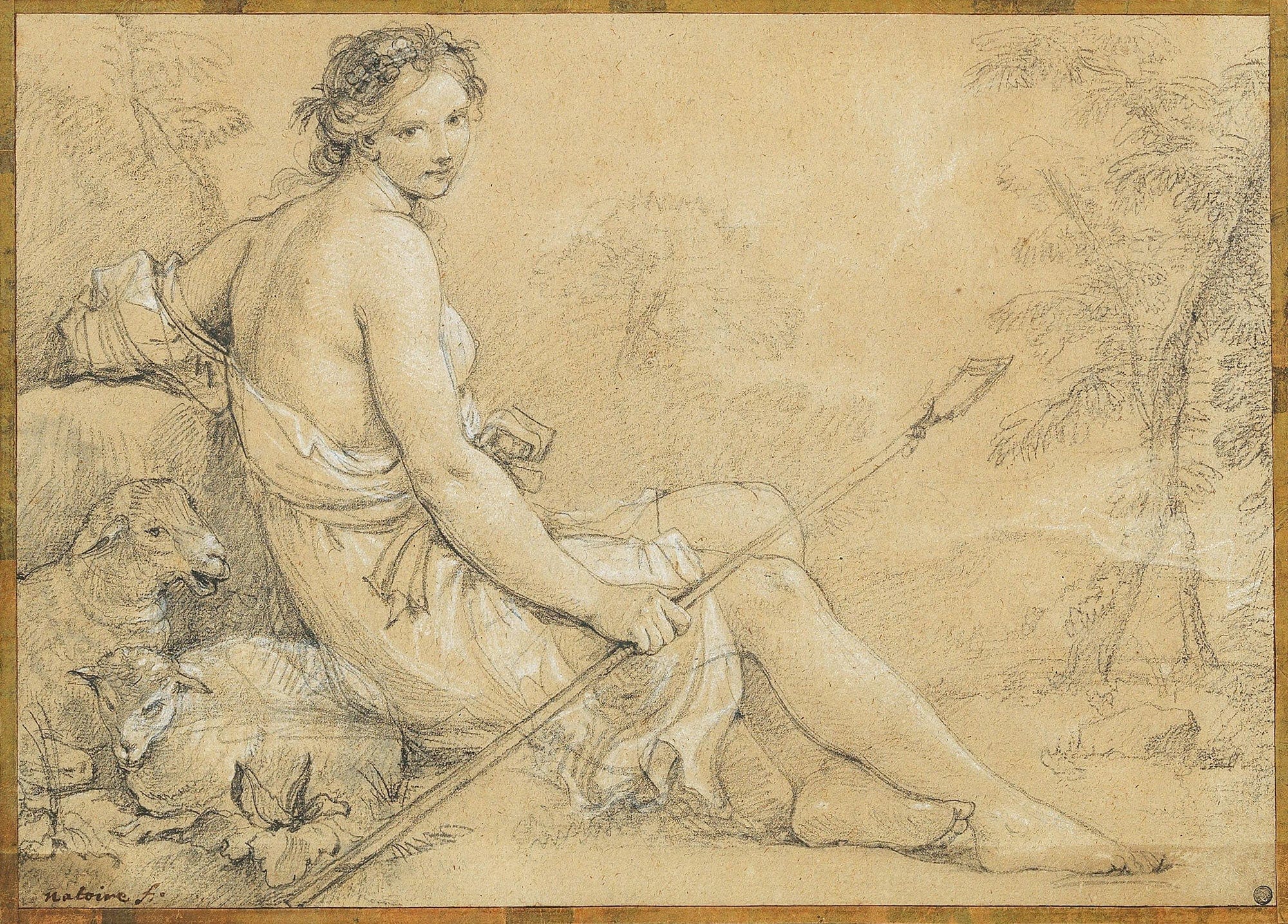 Diana As A Young Shepherdess by Charles Joseph Natoire